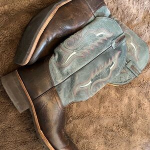 Old West Men's Cowboy Boots - Brown and Gray